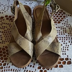 Dansko snake skin print sandals 7.5